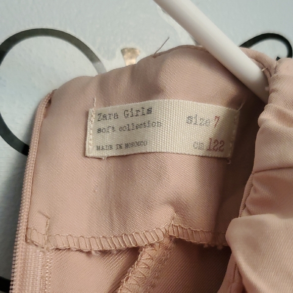 Zara Pink Ruffle Trim Kids Casual Dress - Picture 2 of 3